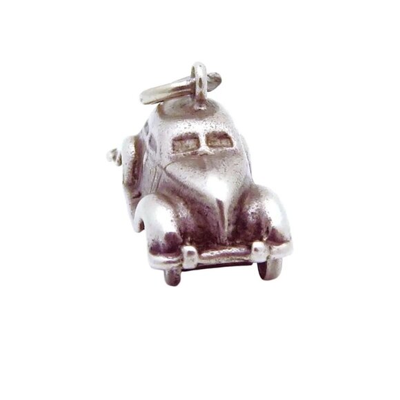 Vintage Sterling Silver Movable Split Window Coupe Beetle Automobile Charm 1930s - Picture 4 of 10